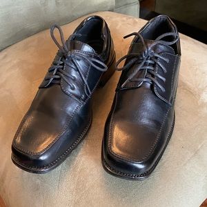 Youth black tie wedding dress shoes.